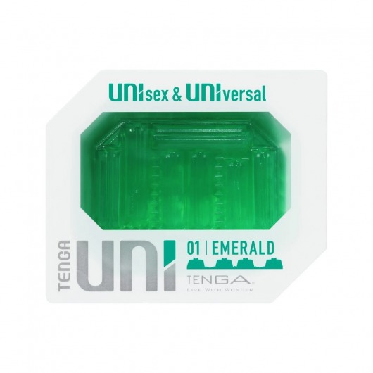 Зеленый мастурбатор-стимулятор Tenga Uni Emerald - Tenga - в Череповце купить с доставкой