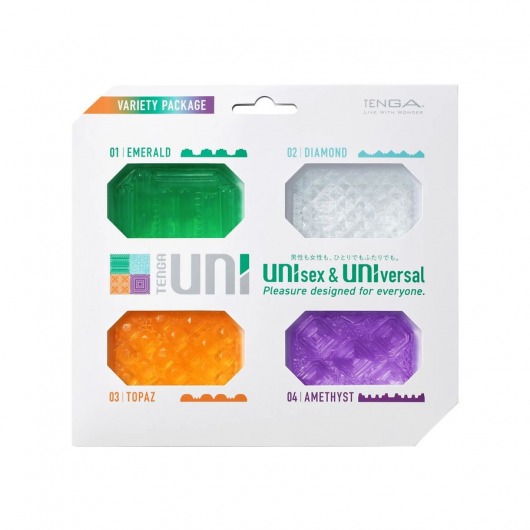 Набор из 4 мастурбаторов-стимуляторов Tenga Uni Variety Pack - Tenga - в Череповце купить с доставкой