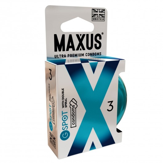 Презервативы Maxus G spot с двойной спиралью - 3 шт. - Maxus - купить с доставкой в Череповце