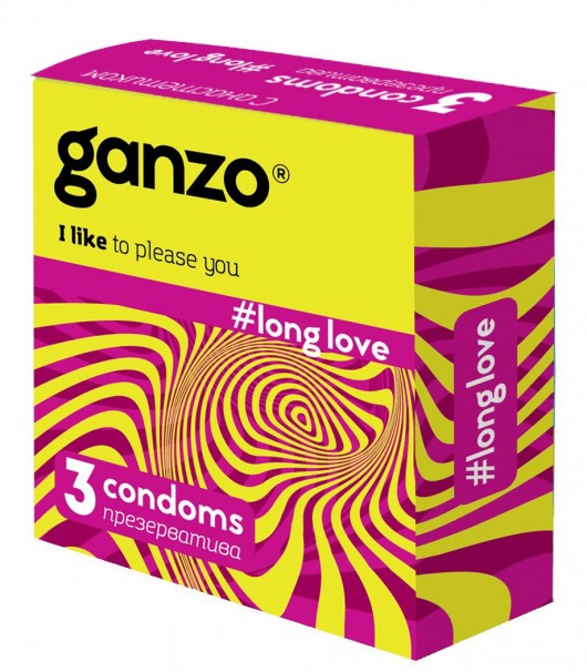 Презервативы с анестетиком для продления удовольствия Ganzo Long Love - 3 шт. - Ganzo - купить с доставкой в Череповце