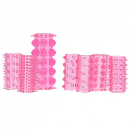 Набор из 7 розовых насадок на пенис ONE-A-DAY PENIS SLEEVES PINK - Seven Creations - в Череповце купить с доставкой