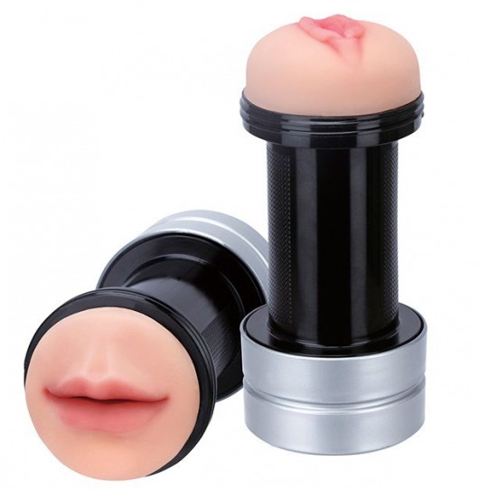 Двусторонний мастурбатор REALSTUFF 2 IN 1 HUMMER MOUTH   VAGINA - ротик и вагина - Dream Toys - в Череповце купить с доставкой