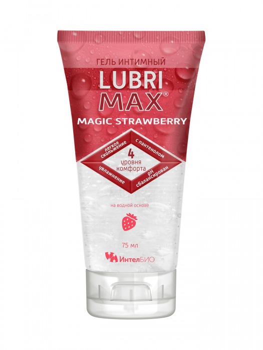 Интимный гель-смазка на водной основе Lubrimax Magic Strawberry - 75 мл. - ИнтелБИО - купить с доставкой в Череповце