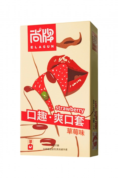 Презервативы Elasun Strawberry с аромато клубники - 10 шт. - Elasun - купить с доставкой в Череповце