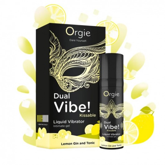 Съедобный жидкий вибратор Dual Vibe! со вкусом лимонного джина с тоником - 15 мл. - ORGIE - купить с доставкой в Череповце
