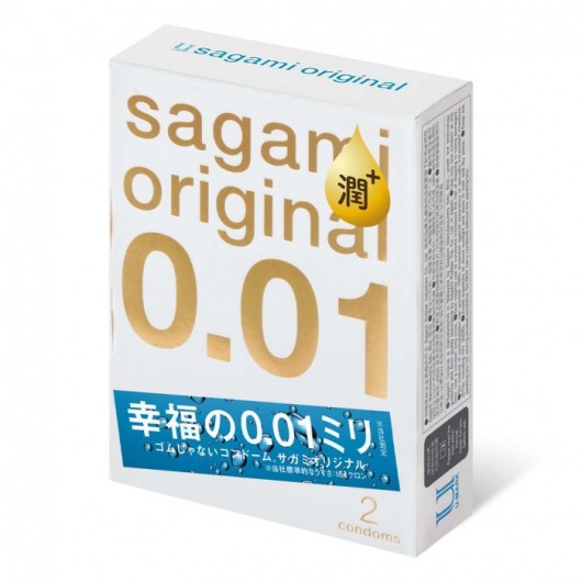 Увлажнённые презервативы Sagami Original 0.01 Extra Lub - 2 шт. - Sagami - купить с доставкой в Череповце