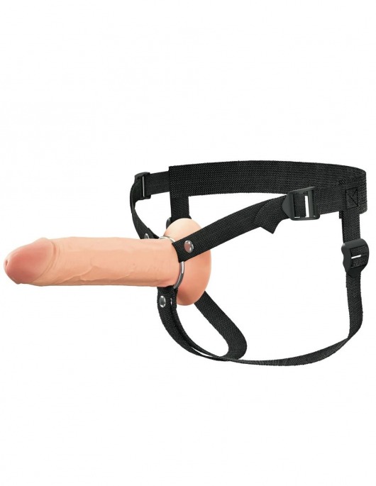 Полый страпон на ремнях 8’’ Hollow Silicone Strap-on - Pipedream - купить с доставкой в Череповце