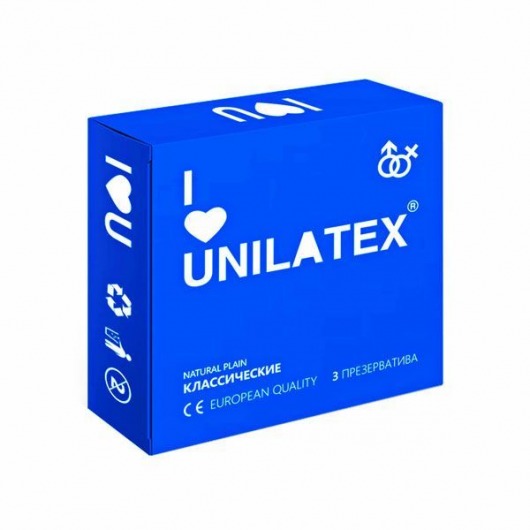 Классические презервативы Unilatex Natural Plain - 3 шт. - Unilatex - купить с доставкой в Череповце