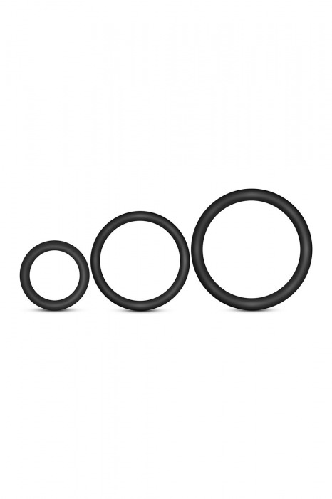Набор из 3 черных эрекционных колец Cock Ring Set - Blush Novelties - в Череповце купить с доставкой