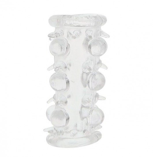 Прозрачная насадка на пенис с шипами и бугорками JELLY JOY LUST CLUSTER CLEAR - Dream Toys - в Череповце купить с доставкой