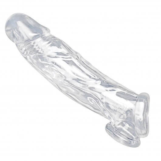 Прозрачная насадка для увеличения члена Realistic Clear Penis Enhancer and Ball Stretcher - 20,3 см. - XR Brands - в Череповце купить с доставкой