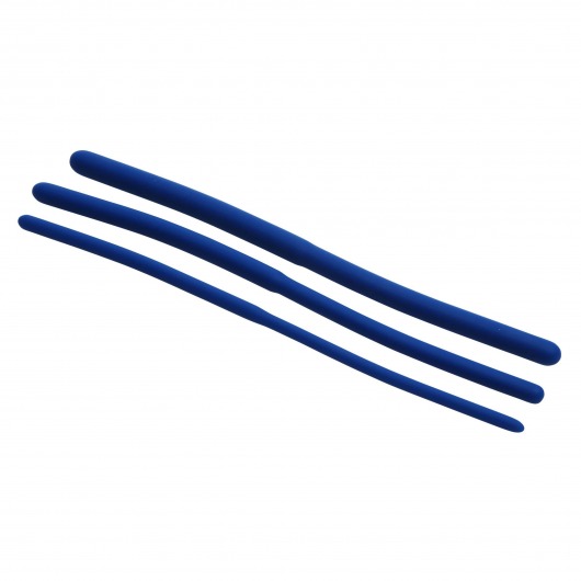 Набор из 3 синих силиконовых уретральных расширителей Invasion Silicone Urethral Sound Trainer Set - XR Brands - купить с доставкой в Череповце