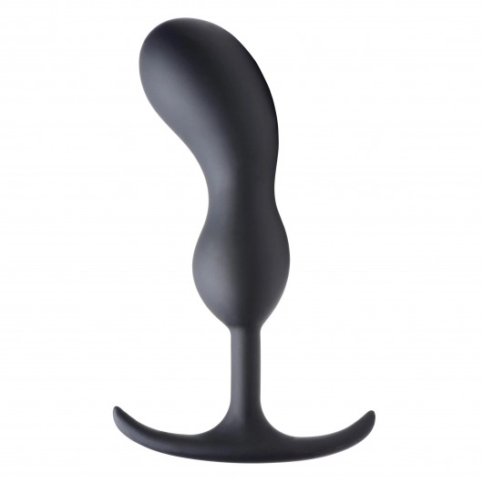 Черный массажер простаты с утяжелителями Premium Silicone Weighted Prostate Plug Large - 18,8 см. - XR Brands - в Череповце купить с доставкой