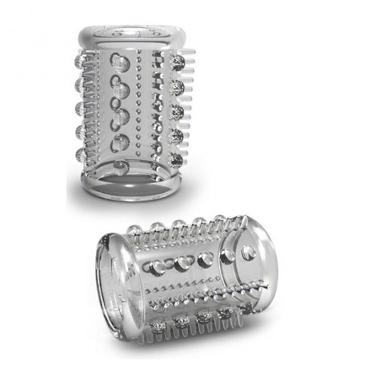 Прозрачная насадка с шипами и шишечками STAY HARD COCK SLEEVE 03 CLEAR - Blush Novelties - в Череповце купить с доставкой