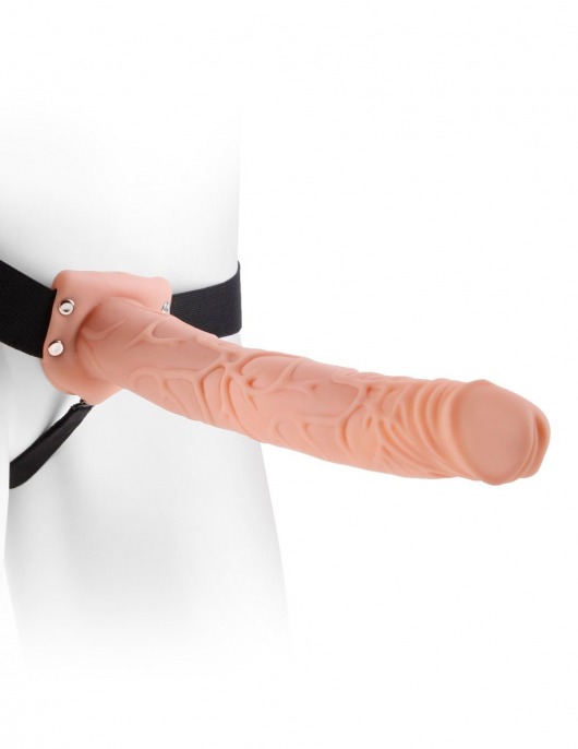 Фаллопротез телесного цвета Hollow Strap-On - 29 см. - Pipedream - купить с доставкой в Череповце