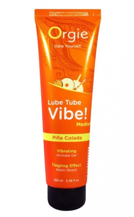 Гель с эффектом вибрации Lube Tube Vibe Medium Pina Colada - 100 мл. - ORGIE - купить с доставкой в Череповце