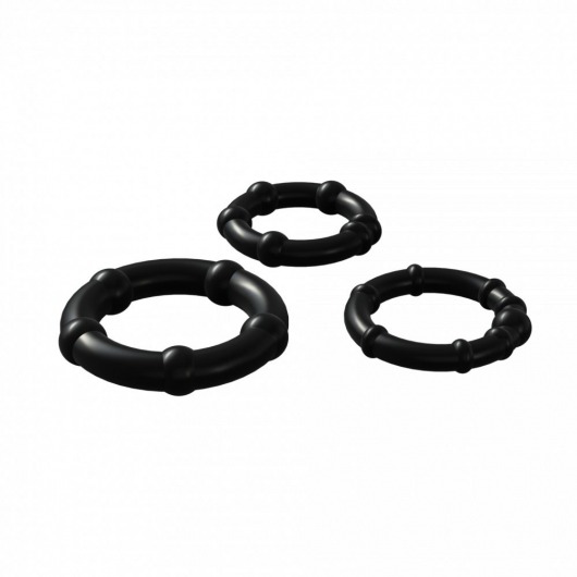 Набор из 3 черных эрекционных колец Babooom Ring Set - Adrien Lastic - в Череповце купить с доставкой