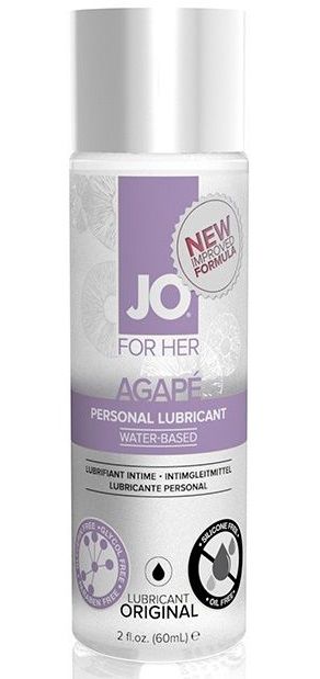 Лубрикант на водной основе для женщин JO AGAPE LUBRICANT ORIGINAL - 60 мл. - System JO - купить с доставкой в Череповце