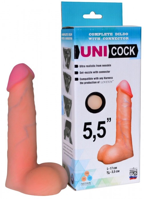 Фаллическая насадка Харнесс UNICOCK 5,5  - 17 см. - LOVETOY (А-Полимер) - купить с доставкой в Череповце