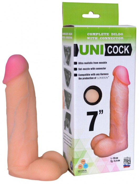 Фаллическая насадка Харнесс UNICOCK 7  - 19 см. - LOVETOY (А-Полимер) - купить с доставкой в Череповце