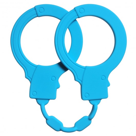 Голубые силиконовые наручники Stretchy Cuffs Turquoise - Lola Games - купить с доставкой в Череповце