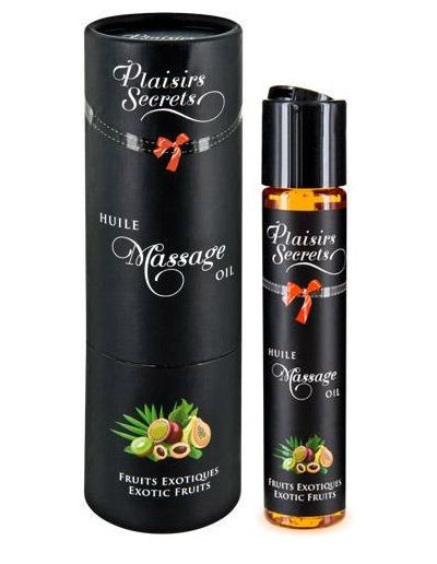 Массажное масло с ароматом экзотических фруктов Huile de Massage Gourmande Fruits Exotiques - 59 мл. - Plaisir Secret - купить с доставкой в Череповце