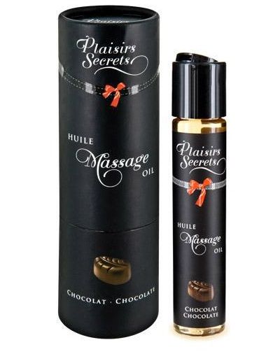 Массажное масло с ароматом шоколада Huile de Massage Gourmande Chocolat - 59 мл. - Plaisir Secret - купить с доставкой в Череповце