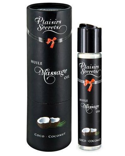 Массажное масло с ароматом кокоса Huile de Massage Gourmande Coco - 59 мл. - Plaisir Secret - купить с доставкой в Череповце