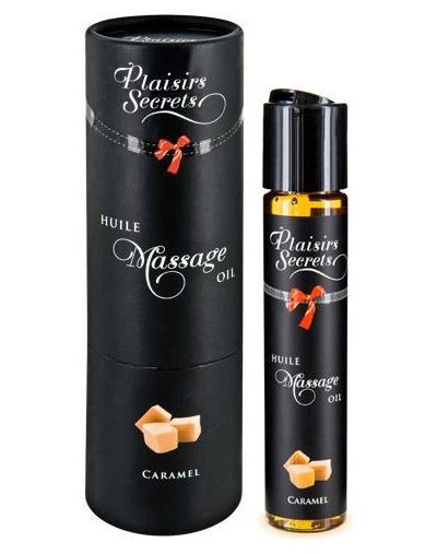 Массажное масло с ароматом карамели Huile de Massage Gourmande Caramel - 59 мл. - Plaisir Secret - купить с доставкой в Череповце