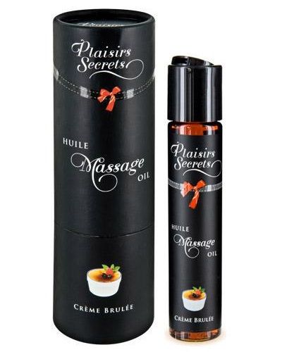 Массажное масло с ароматом крем брюле Huile de Massage Gourmande Creme Brulée - 59 мл. - Plaisir Secret - купить с доставкой в Череповце