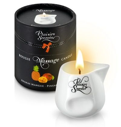 Массажная свеча с ароматом манго и ананаса Bougie de Massage Ananas Mangue - 80 мл. - Plaisir Secret - купить с доставкой в Череповце