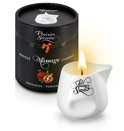Массажная свеча с ароматом граната Bougie de Massage Gourmande Grenadine - 80 мл. - Plaisir Secret - купить с доставкой в Череповце