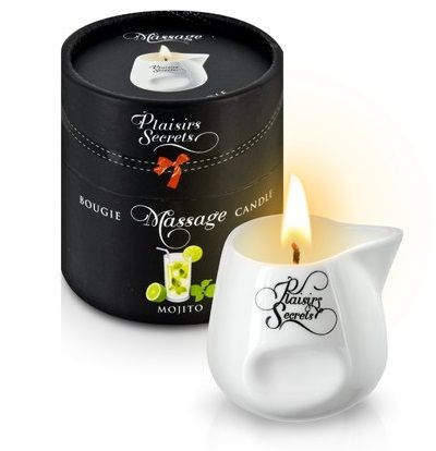 Массажная свеча с ароматом мохито Bougie de Massage Mojito - 80 мл. - Plaisir Secret - купить с доставкой в Череповце