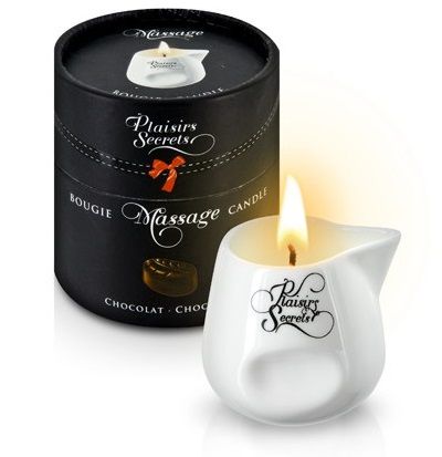 Массажная свеча с ароматом шоколада Bougie de Massage Gourmande Chocolat - 80 мл. - Plaisir Secret - купить с доставкой в Череповце