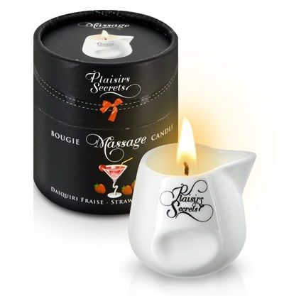 Массажная свеча с ароматом клубничного дайкири Bougie de Massage Daikiri Fraise - 80 мл. - Plaisir Secret - купить с доставкой в Череповце