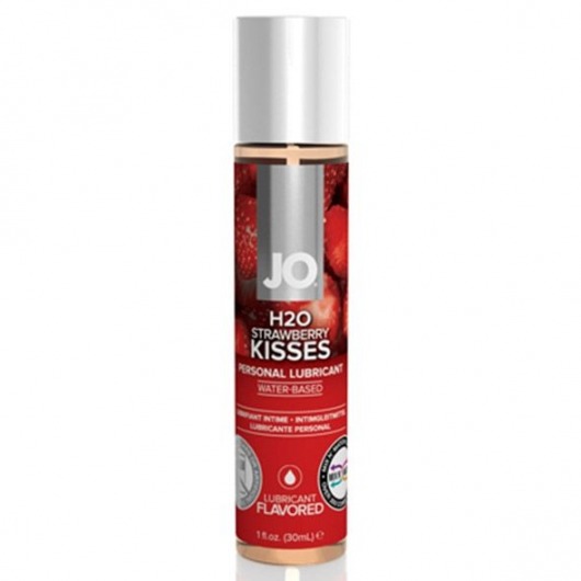 Смазка с ароматом клубники JO Flavored Strawberry Kiss - 30 мл. - System JO - купить с доставкой в Череповце