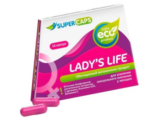 Возбуждающие капсулы Ladys Life - 14 капсул (0,35 гр.) - SuperCaps - купить с доставкой в Череповце