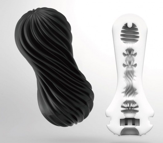 Мастурбатор FLEX Rocky Black с плотным рельефом - Tenga - в Череповце купить с доставкой