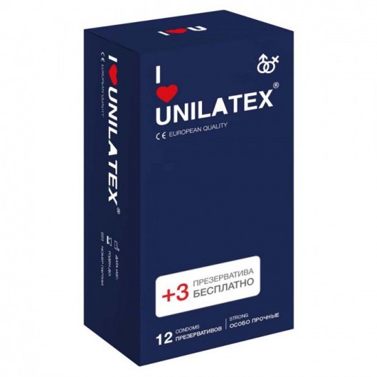 Ультрапрочные презервативы Unilatex Extra Strong - 12 шт. + 3 шт. в подарок - Unilatex - купить с доставкой в Череповце