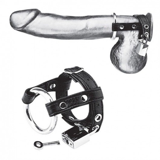 Утяжка на пенис на замочке Duo Cock And Ball Lock - BlueLine - купить с доставкой в Череповце