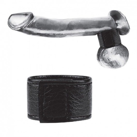 Чёрная утяжка на мошонку 1  Velcro Ball Stretcher - BlueLine - купить с доставкой в Череповце