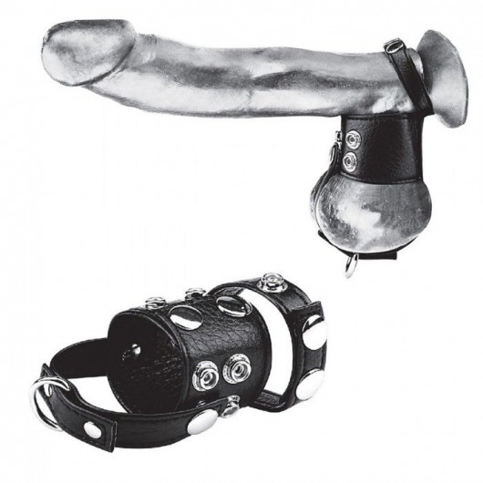 Утяжка на пенис и мошонку Cock Ring With 1.5  Ball Stretcher And Optional Weight Ring - BlueLine - купить с доставкой в Череповце