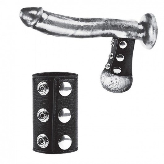Чёрная утяжка на кнопках 100% PVC STRAP WITH METAL SNAP - BlueLine - купить с доставкой в Череповце