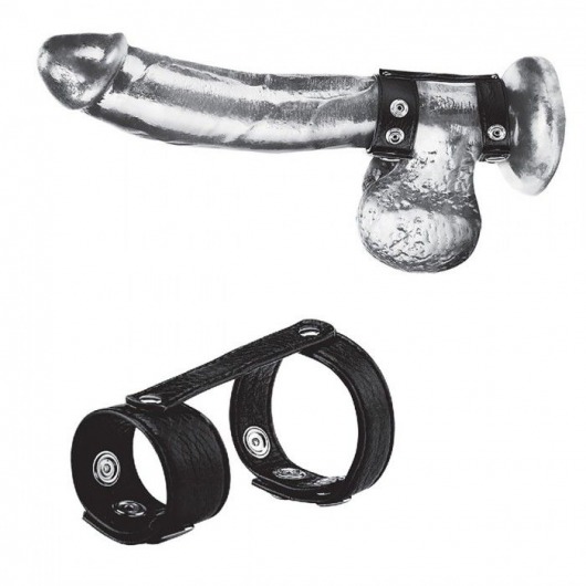 Утяжка на пенис с клёпками Duo Snap Cock And Ball Ring - BlueLine - купить с доставкой в Череповце