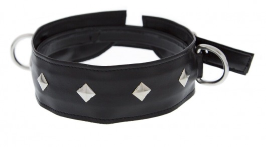 Полиуретановый ошейник с пуклями и D-кольцами Collar with Studs - Blush Novelties - купить с доставкой в Череповце