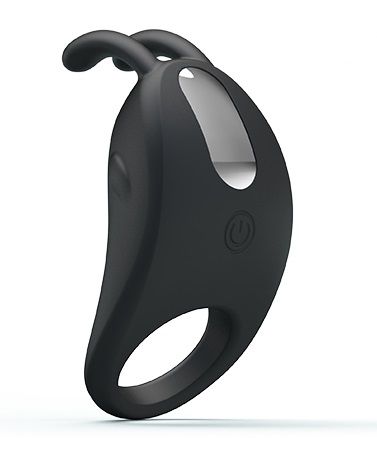 Чёрное эрекционное кольцо с вибрацией Rabbit Vibrator - Baile - в Череповце купить с доставкой