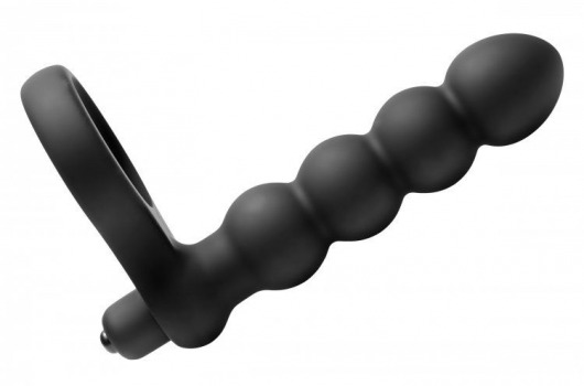 Насадка для двойного проникновения Double Fun Cock Ring with Double Penetration Vibe - XR Brands - в Череповце купить с доставкой