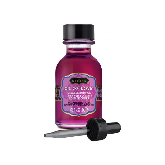 Масло для ласк с ароматом малины Oil of Love Raspberry Kiss - 22 мл. - Kama Sutra - купить с доставкой в Череповце