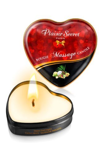 Массажная свеча с ароматом экзотических фруктов Bougie Massage Candle - 35 мл. - Plaisir Secret - купить с доставкой в Череповце