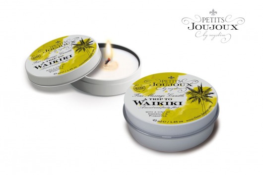 Массажная свеча Petits Joujoux Waikiki Beach с ароматом кокоса и ананаса - 33 гр. - MyStim - купить с доставкой в Череповце